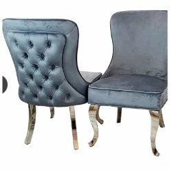 House Of Bling Furniture Boutique Dining Chairs Sophie Chair In Dark Grey