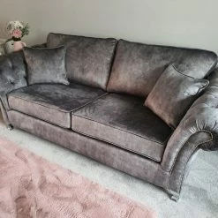 House Of Bling Furniture Boutique Sofas Swan In Marble Grey Fabric