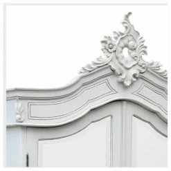 House Of Bling Furniture Boutique Anna Antique White Mirrored WArdrobe