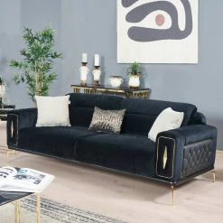 House Of Bling Furniture Boutique Milano Luxury Set Black Velvet
