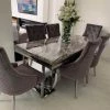 House Of Bling Furniture Boutique Dining Tables And Chairs Sets Buxford Table Dark Grey Marble Top With Lion Knock Chairs