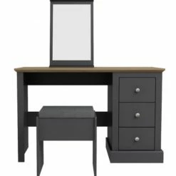 House Of Bling Furniture Boutique Plymouth Dressing Table Set In Grey