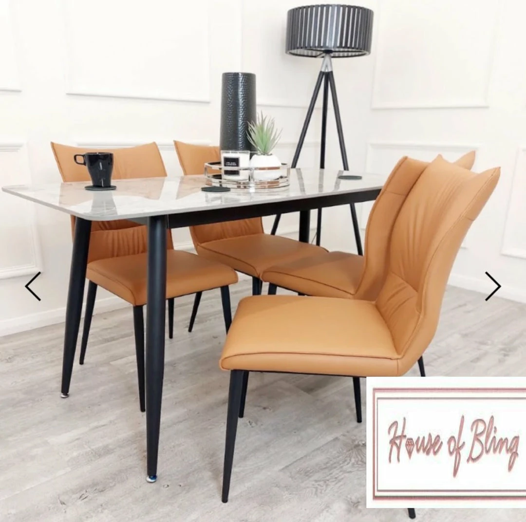 House Of Bling Furniture Polar Dining Table 1.4 Meters With Chairs 4 House Of Bling Furniture Polar Dining Table 1.4 Meters With Chairs