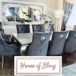 House Of Bling Furniture Boutique Cambridge Table 2 Meter Table With 8 Lion Knock Chairs Dining Tables And Chairs Sets