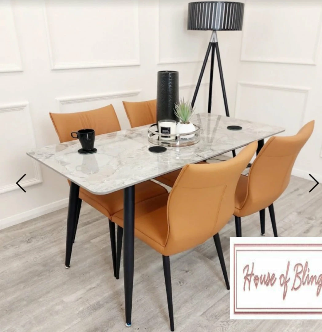 House Of Bling Furniture Polar Dining Table 1.4 Meters With Chairs 3 House Of Bling Furniture Polar Dining Table 1.4 Meters With Chairs