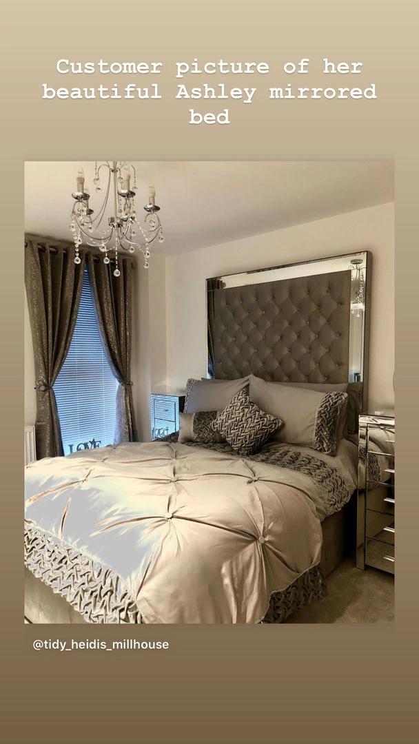 House Of Bling Furniture Boutique Ashley Mirrored Bed. 4 House Of Bling Furniture Boutique Ashley Mirrored Bed.