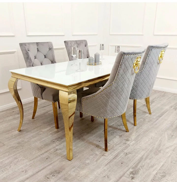 House Of Bling Furniture Dining Tables Cambridge Dining Table 1.4 Meters In Gold With Glass Top 3 House Of Bling Furniture Dining Tables Cambridge Dining Table 1.4 Meters In Gold With Glass Top
