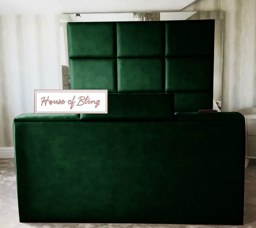 House Of Bling Furniture Boutique Harley Mirrored TV Bed Luxury Beds 6 House Of Bling Furniture Boutique Harley Mirrored TV Bed Luxury Beds