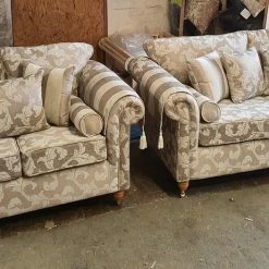 House Of Bling Furniture Boutique Royal Windsor Sofa In Floral Cream And Beige Sofas