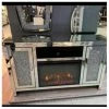 House Of Bling Furniture Boutique Crushed Diamond Cabinet With Electric Fire Place