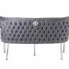 House Of Bling Furniture Boutique Valentino Bench Grey