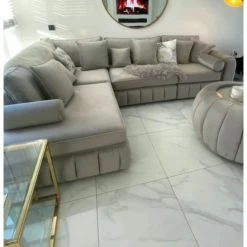 House Of Bling Furniture Boutique U Shape Sofas Oyster Oxford L Shape Chaise Sofa