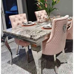 House Of Bling Furniture Boutique Cambridge Table With Pink Knocker Chairs