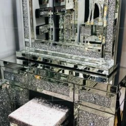 House Of Bling Furniture Boutique 7 Drawer Crushed Diamond Dressing Table