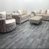House Of Bling Furniture Boutique Swan Sofa Package With Fully Buttoned Swivel Chair Sofas