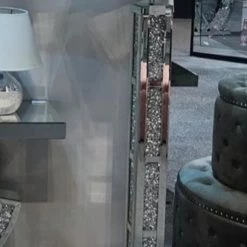 House Of Bling Furniture Boutique Crushed Diamond Block Floor Standing Lamp