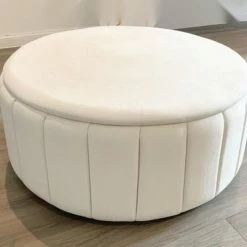 House Of Bling Furniture Boutique Round Thomas Footstool