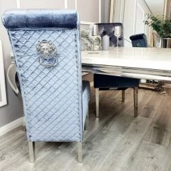 House Of Bling Furniture Boutique Elsie Dining Chair Metallic Grey Shimmer