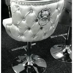 House Of Bling Furniture Boutique Valentino Lion Knock Bar Stool Silver