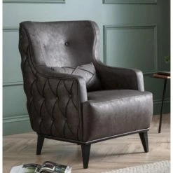 House Of Bling Furniture Boutique Roma Chesterfield Sofa Set In Dark Grey