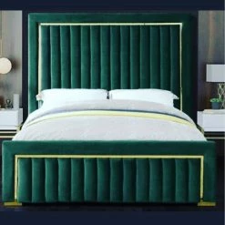 House Of Bling Furniture Boutique Luxury Linear Gold Trim Bed Beds