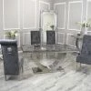 House Of Bling Furniture Boutique Dining Tables And Chairs Sets Madrid Dark Grey Marble Top Table With Knocker Chairs
