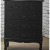 House Of Bling Furniture Boutique Drawers ANTOINETTE 5 Drawer Chest In Black