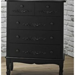House Of Bling Furniture Boutique Drawers ANTOINETTE 5 Drawer Chest In Black