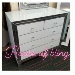 House Of Bling Furniture Boutique Bianca 5 Drawer Chest