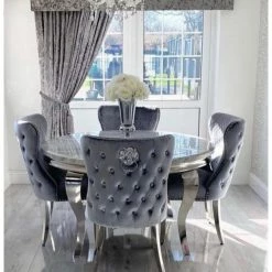 House Of Bling Furniture Boutique Oxford Table With Valencia Chairs Grey Dining Tables And Chairs Sets