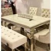 House Of Bling Furniture Boutique Cambridge Cream Dining-marble Top Table With Knocker Chairs