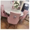 House Of Bling Furniture Boutique Oxford Dining Table Marble Top With Lion Knocker Chairs Pink