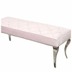 House Of Bling Furniture Boutique Cambridge Dining Bench In Pink Velvet Benches