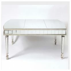 House Of Bling Furniture Boutique Valencia Dining Rectangle Table Silver Mirrored Trim Dining Tables And Chairs Sets