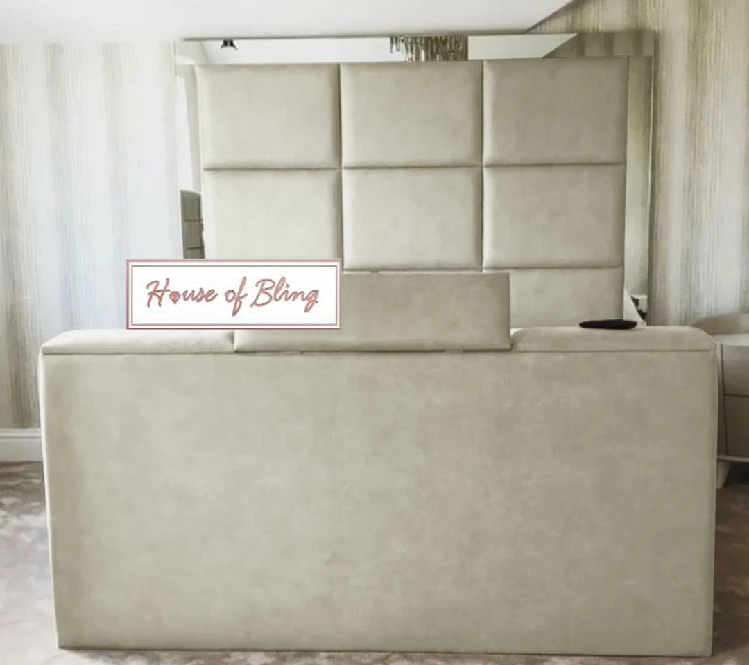 House Of Bling Furniture Boutique Harley Mirrored TV Bed Luxury Beds 3 House Of Bling Furniture Boutique Harley Mirrored TV Bed Luxury Beds