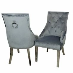 House Of Bling Furniture Boutique Lara Knock Chair In Dark Grey Dining Chairs