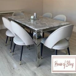 House Of Bling Furniture Boutique Dining Tables And Chairs Sets Cambridge Marble Table With Chairs