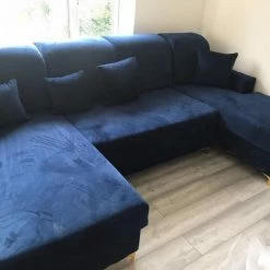 House Of Bling Furniture Boutique The Ross Large U Shape Sofa Bed In Velvet