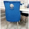 House Of Bling Furniture Boutique Valencia Lion Knock Plush Velvet Blue Chair Set