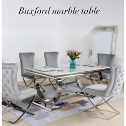 House Of Bling Furniture Boutique Marble Range Buxford Marble Table With Bentley Chairs