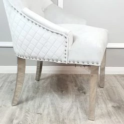 House Of Bling Furniture Boutique Dining Chairs Valencia Lion Knock Plush Velvet Platinum Chair Package