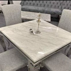 House Of Bling Furniture Boutique Dining Tables And Chairs Sets Devon Table Cream Or Light Grey Top And Chairs