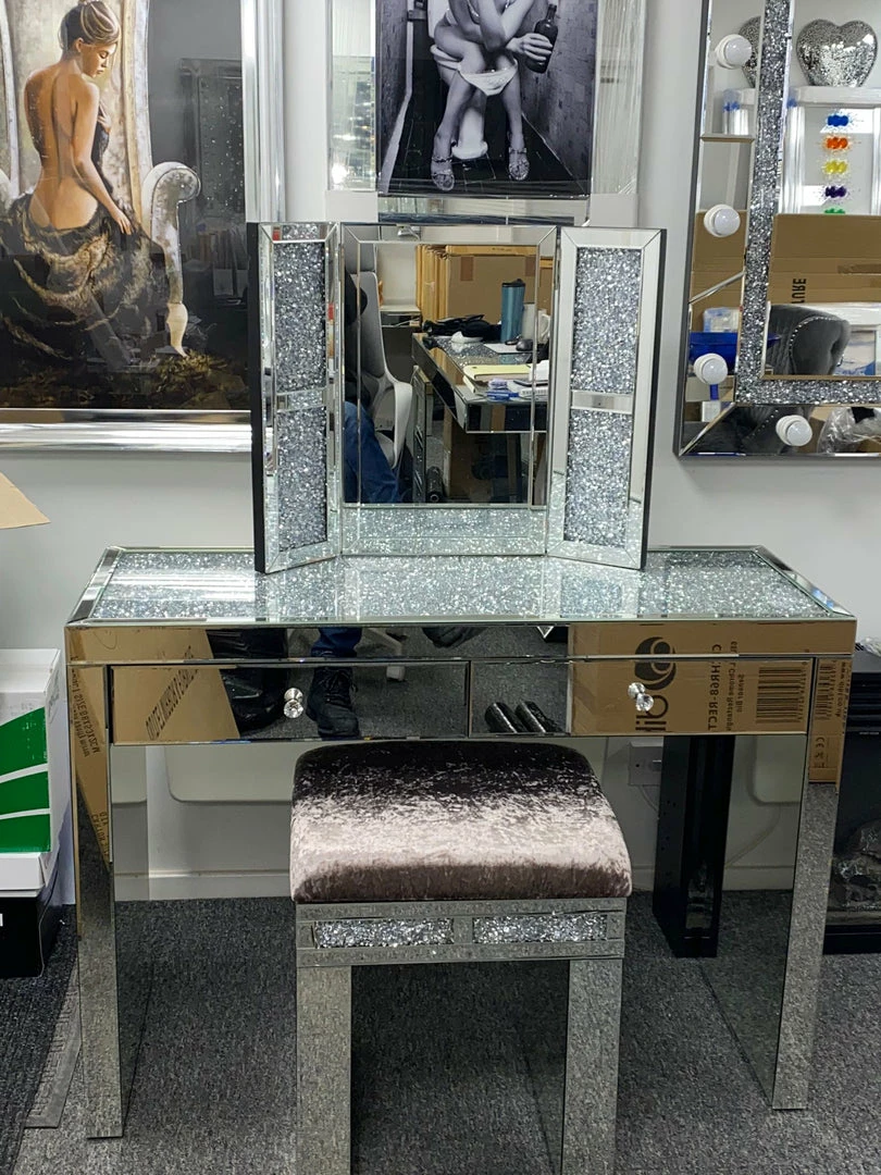 House Of Bling Furniture Boutique Dressing Tables 2 Drawer Crushed Diamond Dressing Table 3 House Of Bling Furniture Boutique Dressing Tables 2 Drawer Crushed Diamond Dressing Table