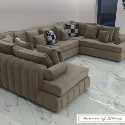 House Of Bling Furniture Boutique Oyster Oxford U Shape Chaise Sofa U Shape Sofas