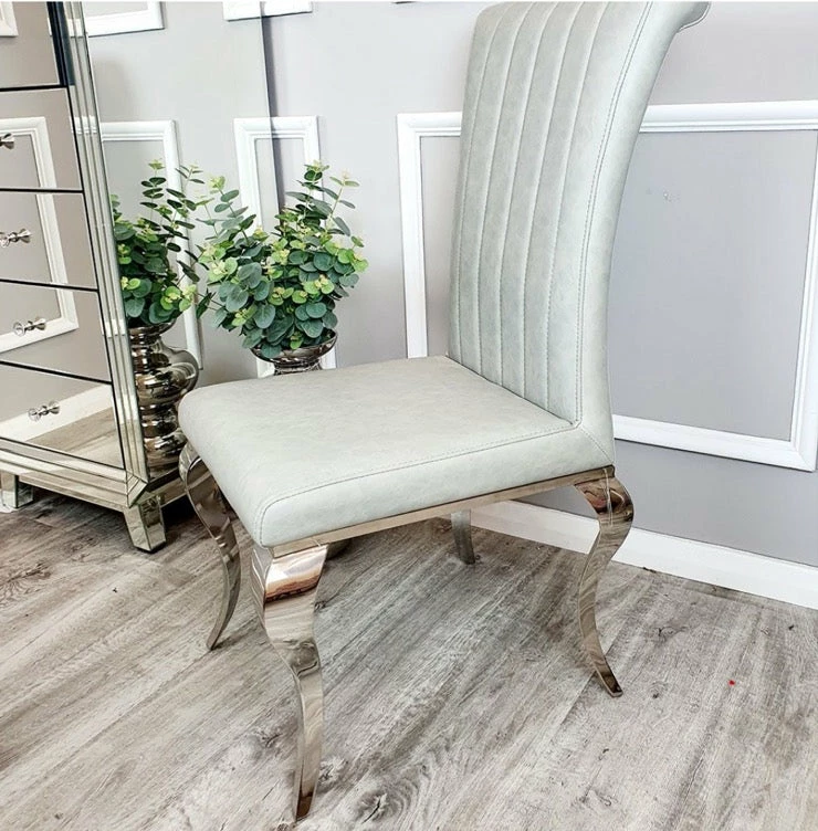 House Of Bling Furniture Boutique Platinum Leather Paris Chair Dining Chairs 3 House Of Bling Furniture Boutique Platinum Leather Paris Chair Dining Chairs