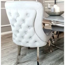House Of Bling Furniture Boutique Chelsea Chair Light Grey Dining Chairs