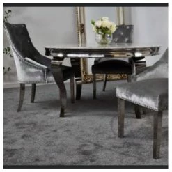 House Of Bling Furniture Boutique Oxford Dining Table Marble Top With Lion Knocker Chairs Dining Tables