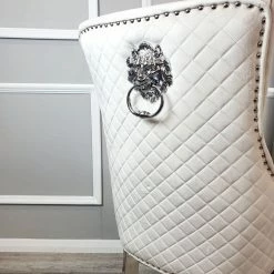 House Of Bling Furniture Boutique Dining Chairs Valencia Lion Knock Plush Velvet Cream Chair Package