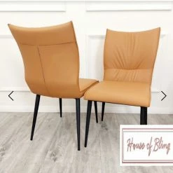 House Of Bling Furniture Dining Chairs Alice Chair Package Tan Leather