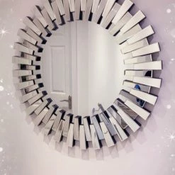 House Of Bling Furniture Boutique Mirrors Chloe Round Zip Mirror